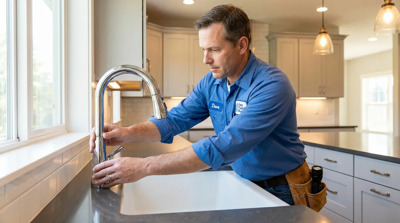 Kitchen faucet installation by Johns Plumbing LLC in Dodgeville