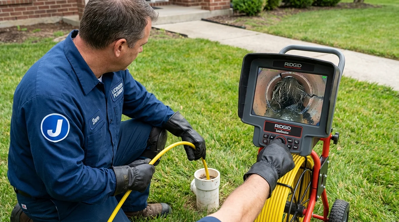 Sewer camera inspection being performed by Johns Plumbing LLC in Dodgeville
